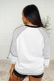 Striped Sleeve Top in Black