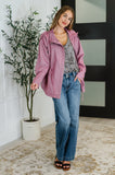 Puddle Jumper Full Front Zip Up Jacket in Mauve