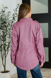 Puddle Jumper Full Front Zip Up Jacket in Mauve