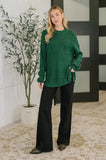 Angelina Textured Pullover in Hunter Green