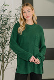 Angelina Textured Pullover in Hunter Green