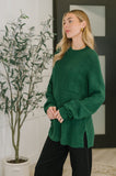 Angelina Textured Pullover in Hunter Green
