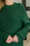 Angelina Textured Pullover in Hunter Green
