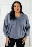 Mineral Wash French Terry Pullover in Blue