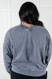 Mineral Wash French Terry Pullover in Blue