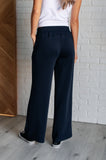 Hamptons Travel Wide Leg Crop Pant in  Navy