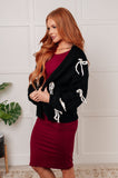 Bows Chunky Knit Sweater Cardigan