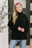 Victoria High Neck Pullover in Black
