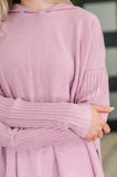 Hooded Long Sleeve Top in Mauve