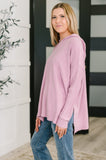 Hooded Long Sleeve Top in Mauve