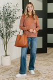Rust Long Sleeve Knit Top
