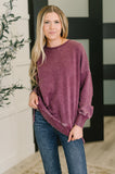 Mineral Wash Pullover in Eggplant