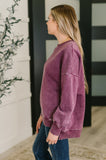 Mineral Wash Pullover in Eggplant