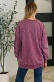 Mineral Wash Pullover in Eggplant