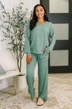 Seasonal Snooze Top and Bottom Set in Hunter Green