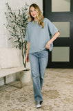 Sense of Clarity Boxy Top in Blue Grey