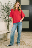 Sense of Clarity Boxy Top in Ruby