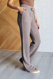 Marcy Mineral Wash Waffle Knit Pants in Brown