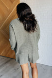 Sienna Mineral Wash Waffle Knit Set in Olive