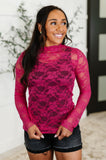 Sheer Intentions Lace Layering Top Fuchsia