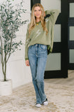 Bolt V-Neck Sweater in Olive