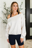Jo Off Shoulder Long Sleeve Top in Bone