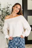 Jo Off Shoulder Long Sleeve Top in Bone