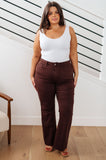 Sienna High Rise Control Top Flare Jeans in Espresso