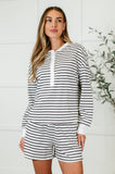 Striped Long Sleeve Top and Shorts Set