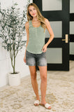 Snaccident Waiting to Happen Scooped Neck Tank in Green