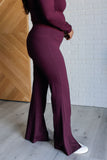 Aubrey Stride Flare Leggings in Cassis