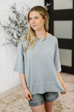 Lauren Stay On Top Relaxed Tee in Light Grey