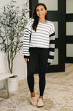 Striped Simplicity Color Block Relaxed Pullover