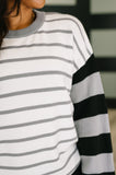 Striped Simplicity Color Block Relaxed Pullover