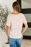 Sunbeam Shuffle Banded Round Neck Top in Orange