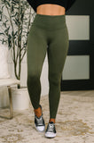 Sunday High Waisted Leggings in Dark Olive
