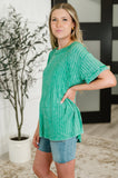 Sunday' Mineral Wash Top in Kelly Green
