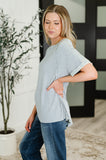 Sunday's Bestie Mineral Wash Top in Light Grey