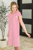 Sunny Stripes Casual Flutter Sleeve Dress