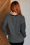 Sunny Patchwork Striped Top in Black