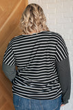 Sunny Patchwork Striped Top in Black