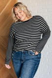 Sunny Patchwork Striped Top in Black