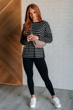 Sunny Patchwork Striped Top in Black