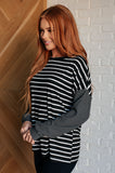 Sunny Patchwork Striped Top in Black