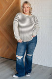 Sunny Patchwork Striped Top in Ivory