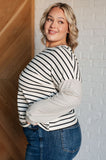 Sunny Patchwork Striped Top in Ivory