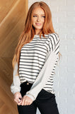 Sunny Patchwork Striped Top in Ivory