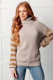 Seasonal Patchwork Waffle Knit Sweater