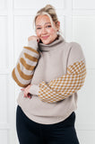 Seasonal Patchwork Waffle Knit Sweater