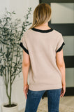 Sweet Contrast Trim Sleeveless Sweater